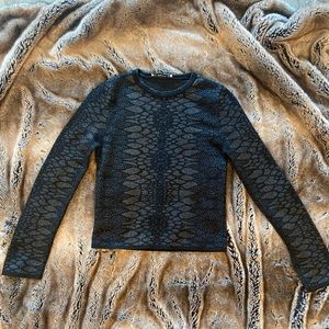 Zara Snake Print Long Sleeve Shimmery Knit